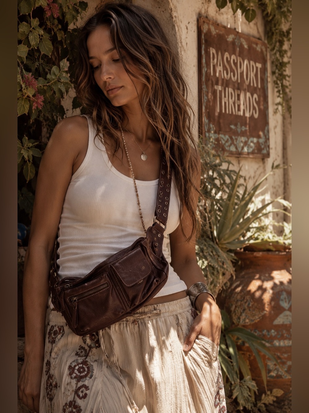 FREE PEOPLE WADE LEATHER SLING BAG NWT